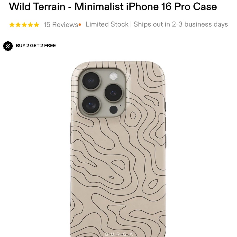 Burga Wild Terrain - Minimalist iPhone 16 Pro Case